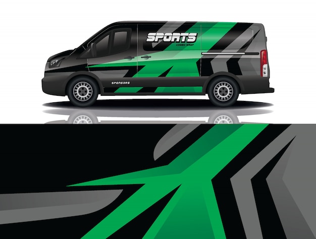 Diseño de envoltura de calcomanía de Van Car