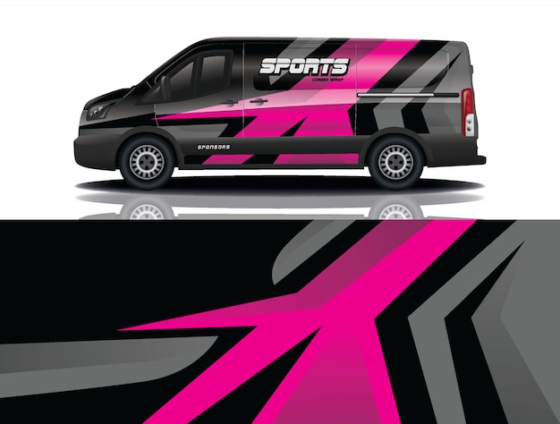 Diseño de envoltura de calcomanía de Van Car