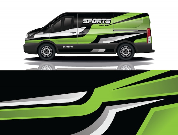 Diseño de envoltura de calcomanía de Van Car