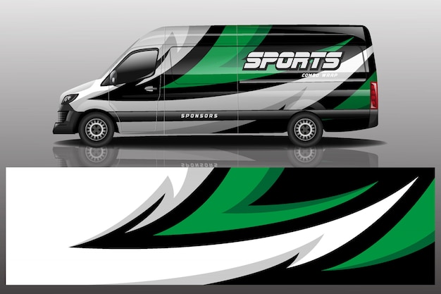 Diseño de envoltura de calcomanía de Van Car