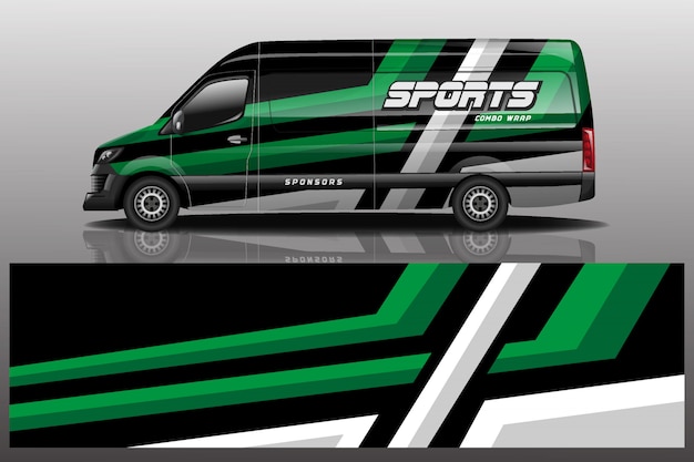 Diseño de envoltura de calcomanía de Van Car