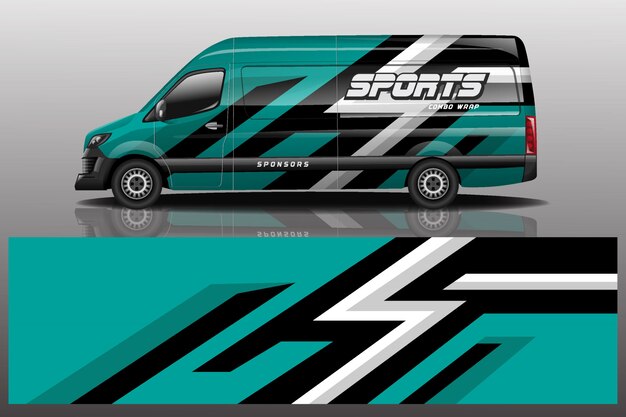 Diseño de envoltura de calcomanía de Van Car