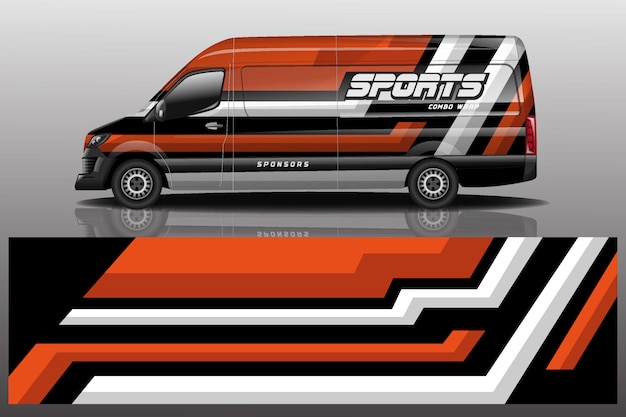 Diseño de envoltura de calcomanía de Van Car