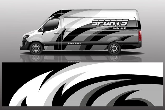 Diseño de envoltura de calcomanía de Van Car