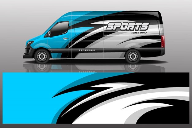 Diseño de envoltura de calcomanía de Van Car