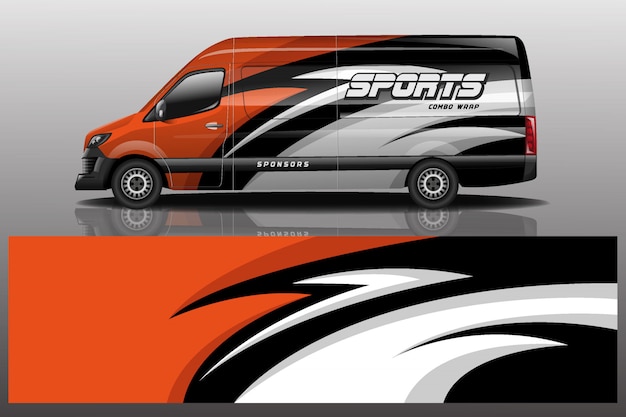 Diseño de envoltura de calcomanía de Van Car
