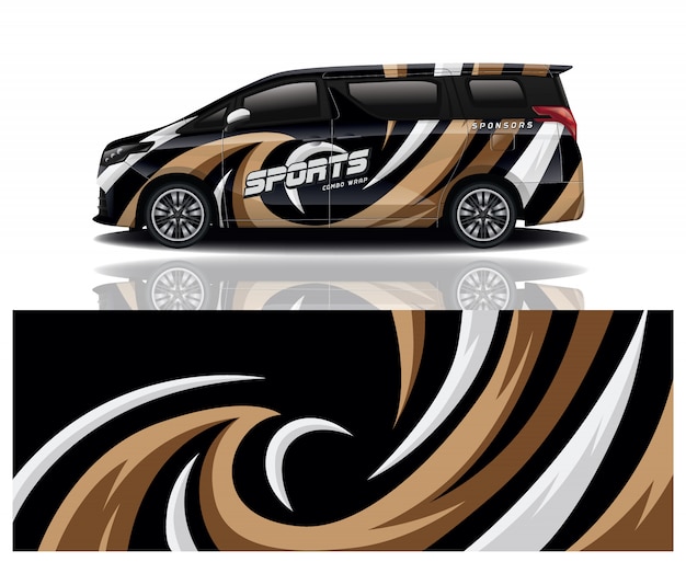 Diseño de envoltura de calcomanía de Van Car