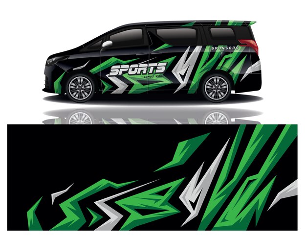 Diseño de envoltura de calcomanía de Van Car