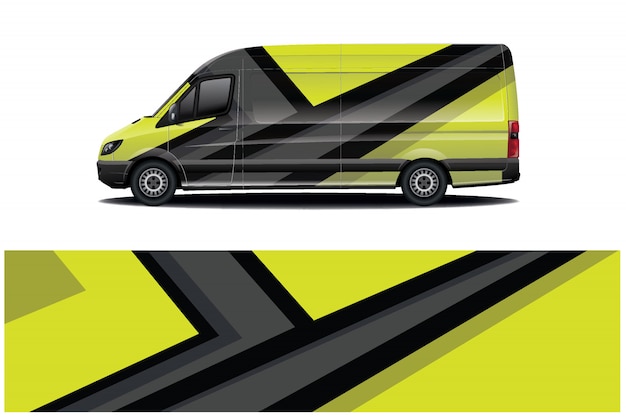 diseño de envoltura de calcomanía de van