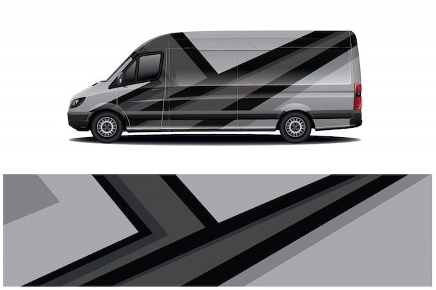 diseño de envoltura de calcomanía de van