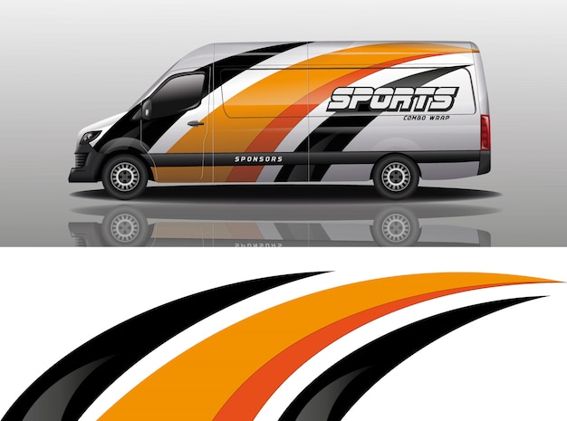 diseño de envoltura de calcomanía de van