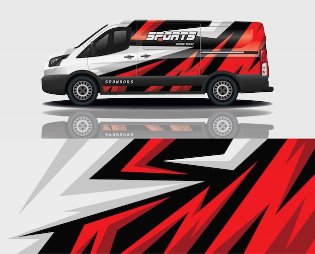 diseño de envoltura de calcomanía de van