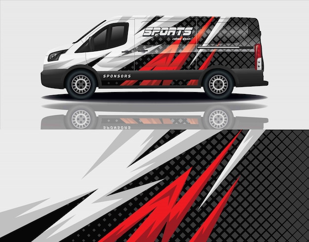 diseño de envoltura de calcomanía de van