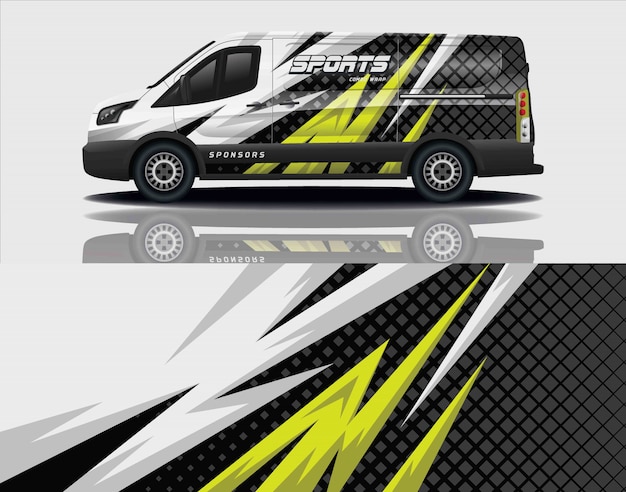 diseño de envoltura de calcomanía de van