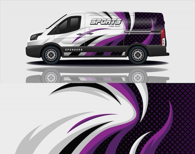 diseño de envoltura de calcomanía de van