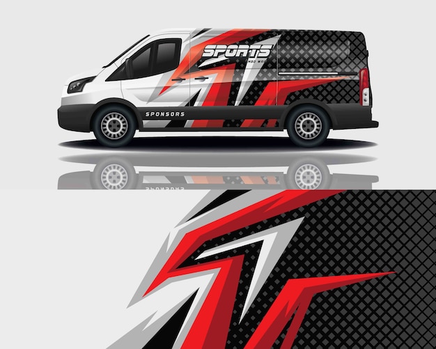 diseño de envoltura de calcomanía de van