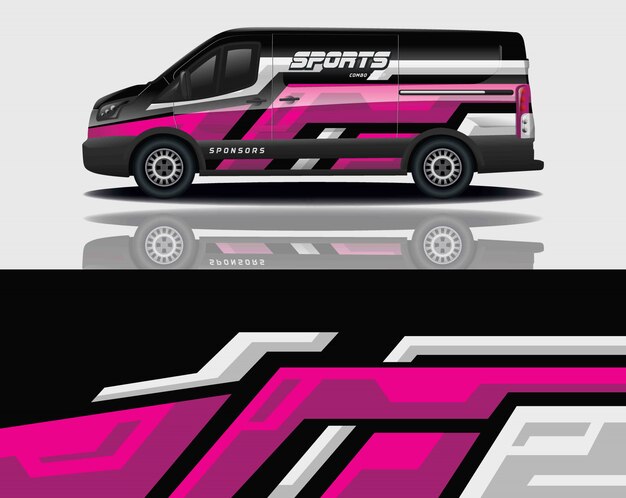 diseño de envoltura de calcomanía de van