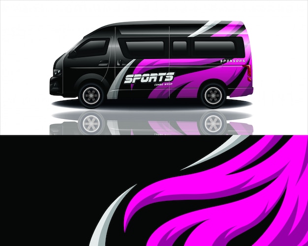 diseño de envoltura de calcomanía de van