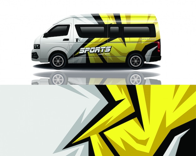 diseño de envoltura de calcomanía de van