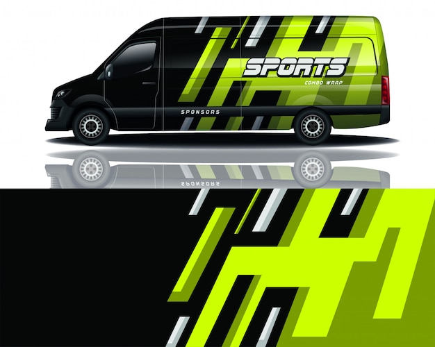 diseño de envoltura de calcomanía de van