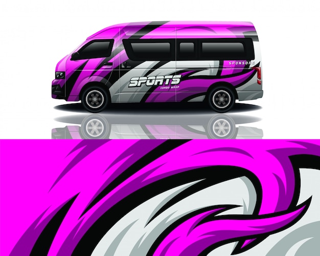 diseño de envoltura de calcomanía de van