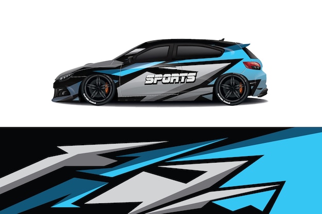 Diseño de envoltura de calcomanías para automóviles sedán