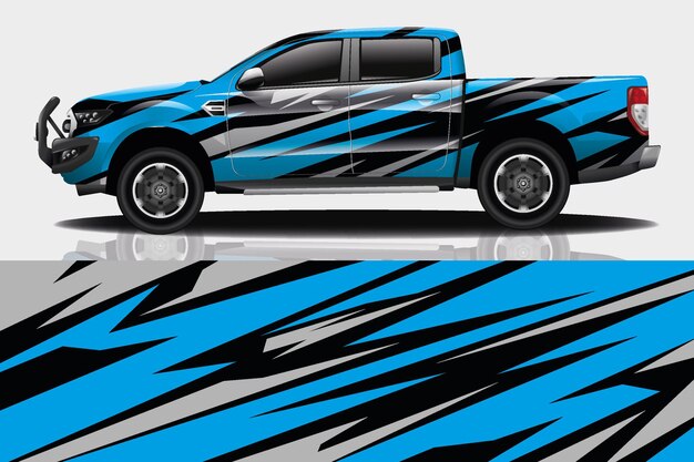 Diseño de envoltura de calcomanías para camiones y automóviles