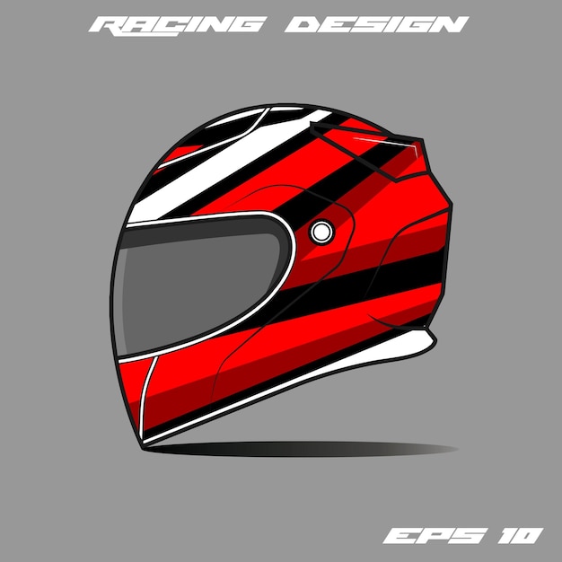 Diseño de envoltura de calcomanías de casco con librea vectorial de motocicleta deportiva