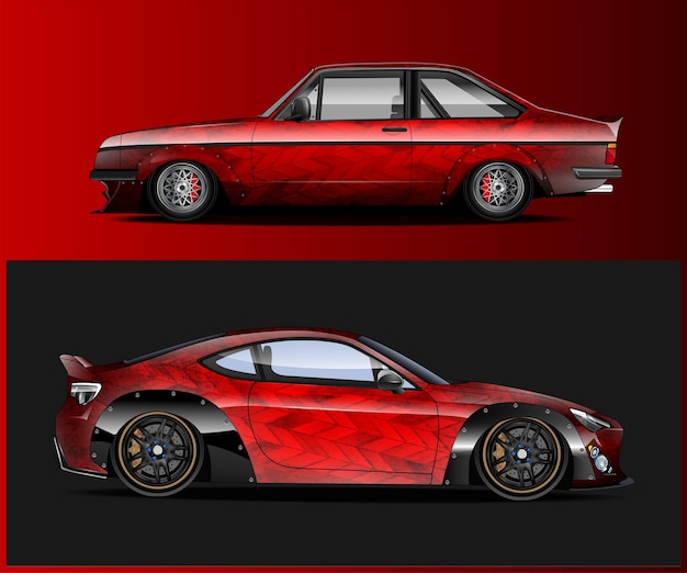 Diseño de envoltura de carreras de autos deportivos para diseño de envoltura de vehículos