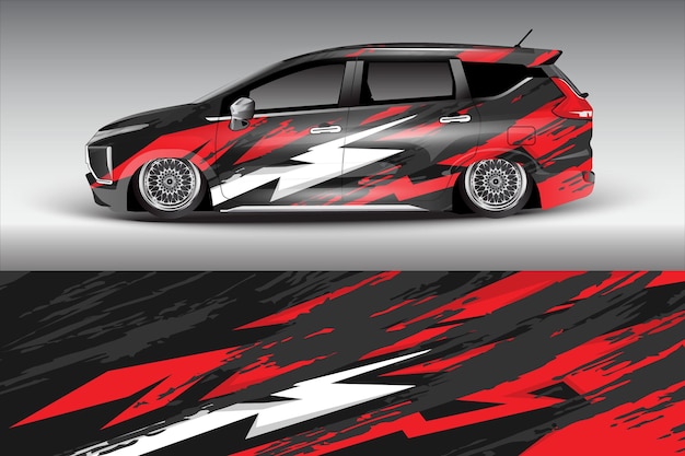 Diseño de envoltura de coche de carreras de vector