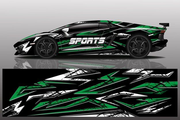 diseño de envoltura de coche deportivo