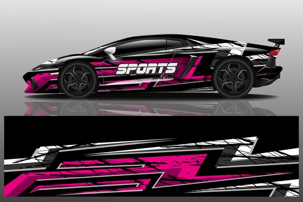diseño de envoltura de coche deportivo