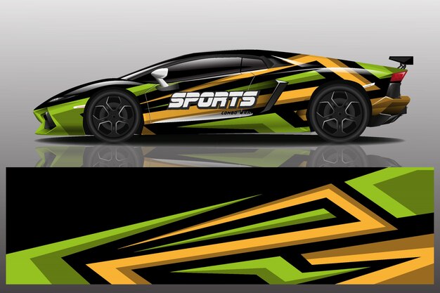 diseño de envoltura de coche deportivo