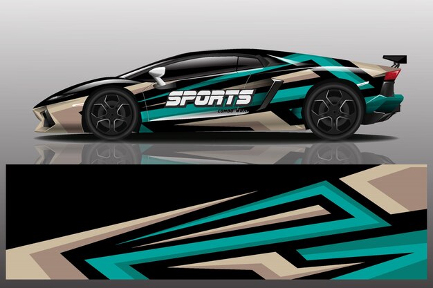 diseño de envoltura de coche deportivo