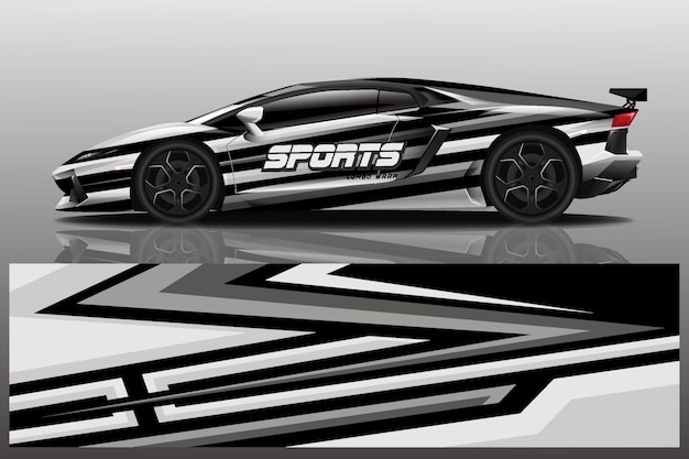 diseño de envoltura de coche deportivo