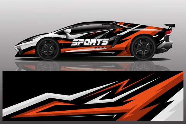 diseño de envoltura de coche deportivo