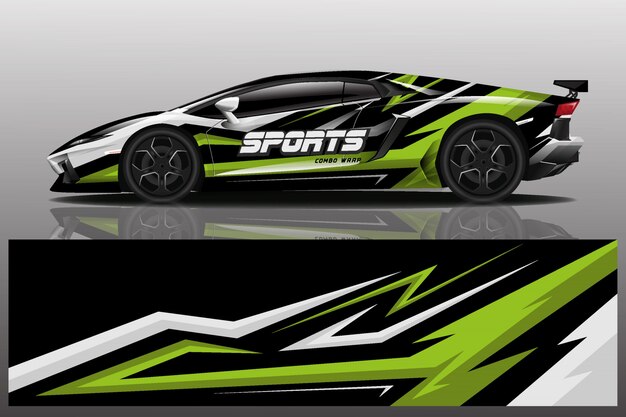 diseño de envoltura de coche deportivo