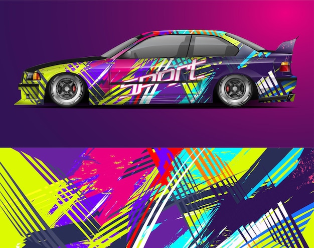 Diseño de envoltura de coche con textura abstracta Fondo abstracto de carreras