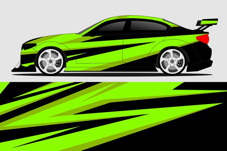 Vector diseño de envoltura de furgonetas adhesivos y adhesivos en formato vectorial