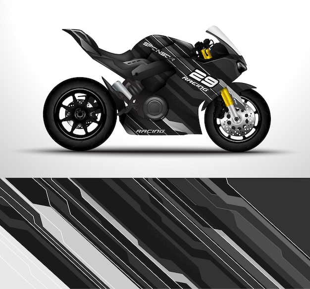 Diseño de envoltura de motocicleta deportiva de carreras