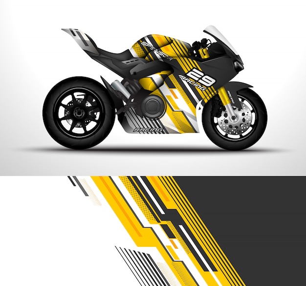 Vector diseño de envoltura de motocicleta