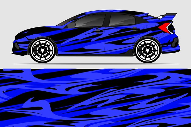 diseño de envoltura de pegatinas vectoriales para coches de carreras