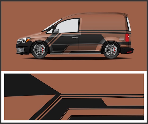 Diseño de envoltura vectorial para vehículos para la marca de vinilo de vehículos