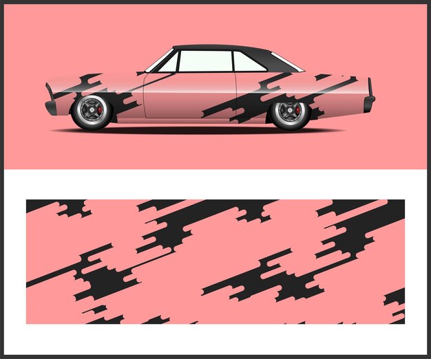 Diseño de envoltura vectorial para vehículos para la marca de vinilo de vehículos