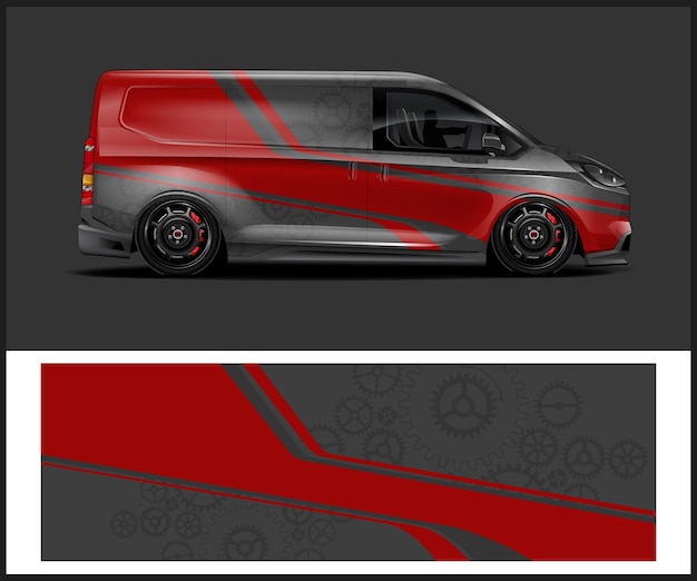 Diseño de envoltura de vinilo para vehículos para gráficos de autos deportivos