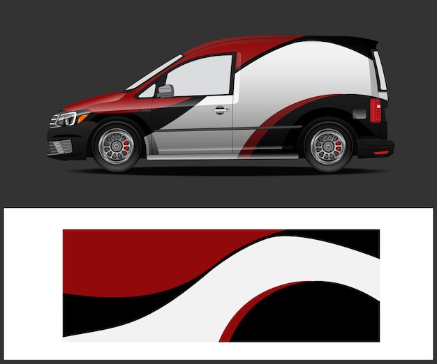 Diseño de envoltura de vinilo para vehículos para gráficos de autos deportivos