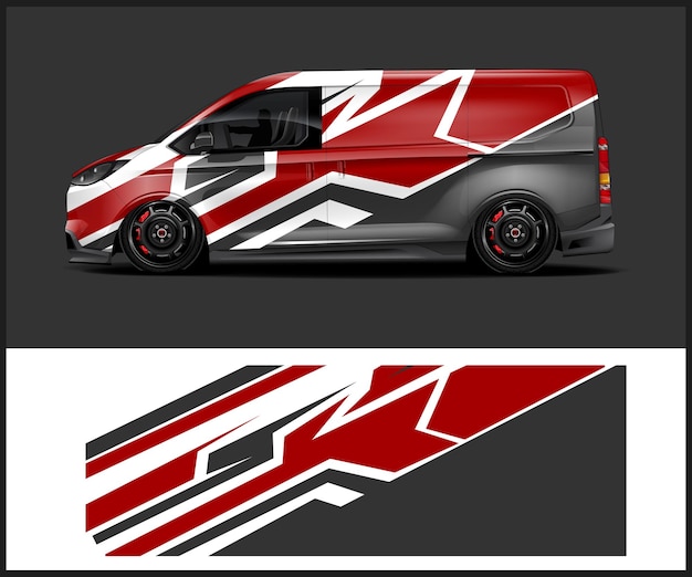 Diseño de envoltura de vinilo para vehículos para gráficos de autos deportivos