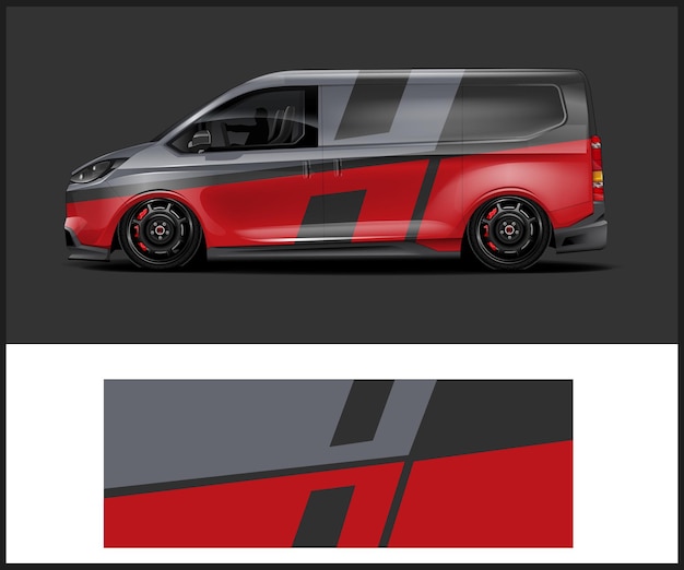 Diseño de envoltura de vinilo para vehículos para gráficos de autos deportivos
