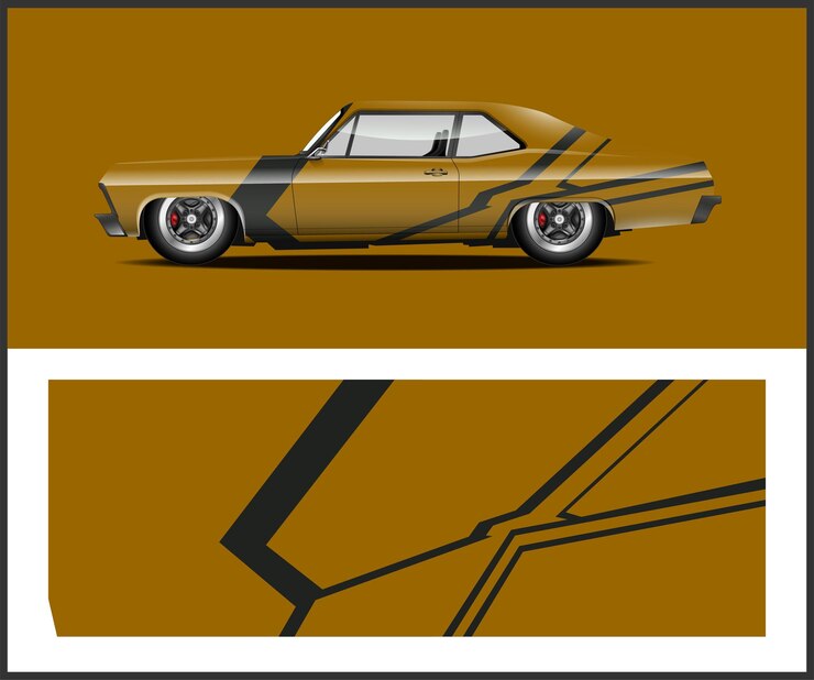Vector diseño de envolturas para automóviles para calcomanías de automóviles y señales de automóviles
