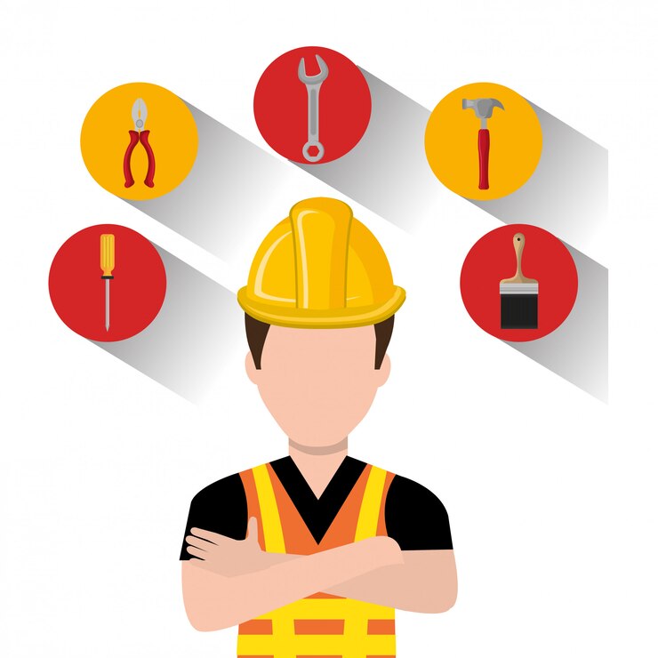 Vector diseño de equipos de construcción